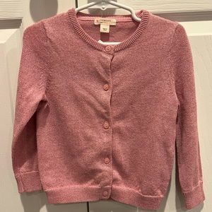 New w Tags Crewcuts by J.Crew Metallic Pink Casey Cardigan Sweater Girls XXS 3T